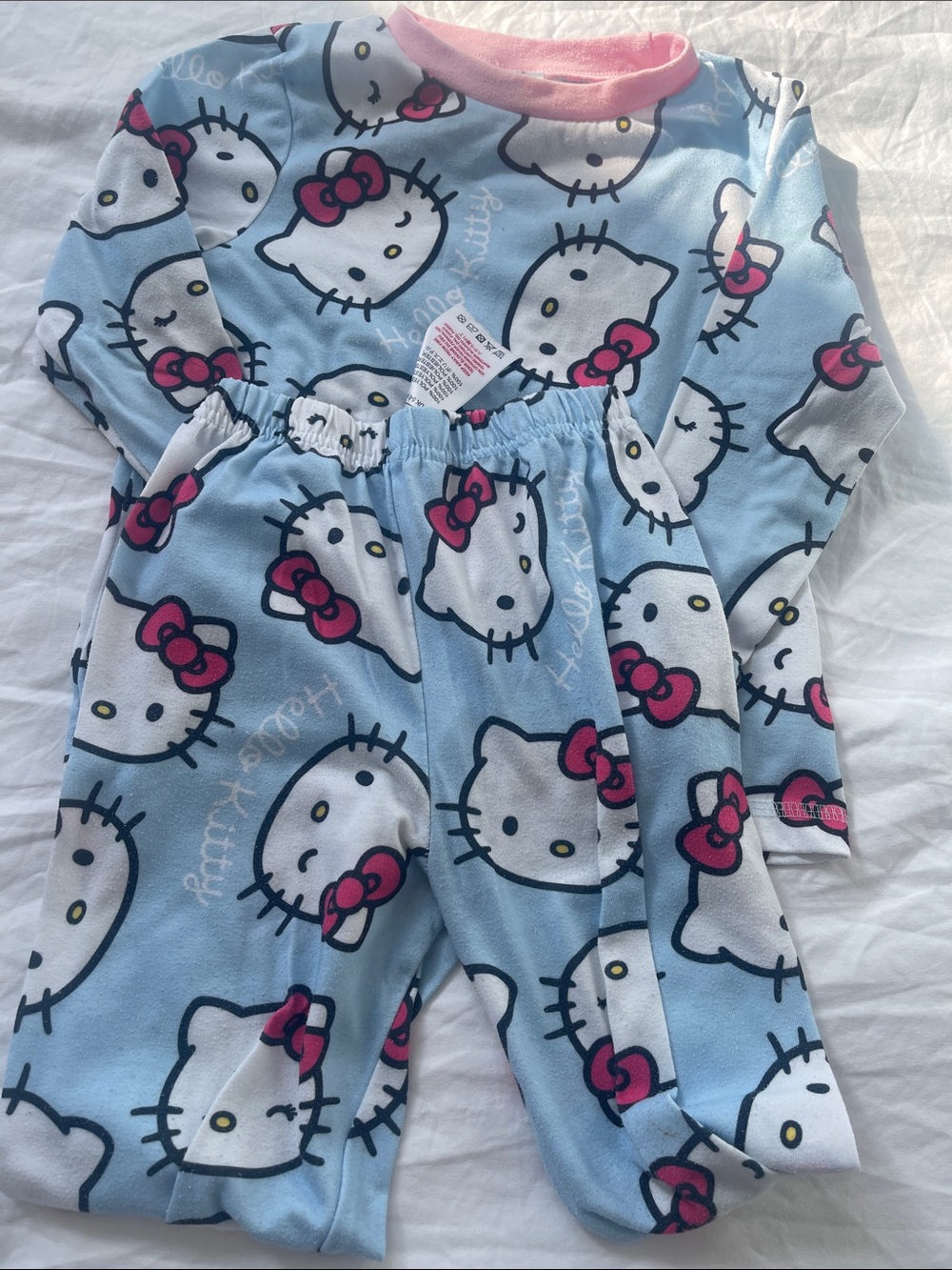 Sanrio Hello Kitty Light Blue Pajama Set with Pink Accents